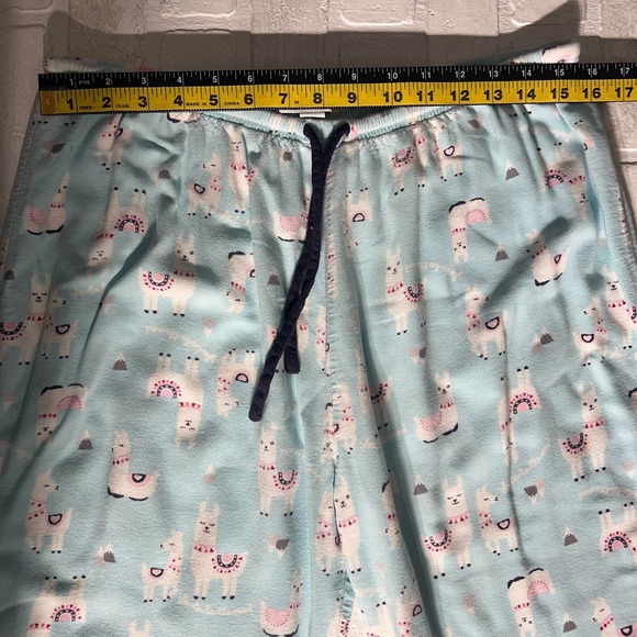 Karen Neuburger Live Love Lounge Womens L Flannel Pajama Set Llama PJs Top Pants - Picture 7 of 16